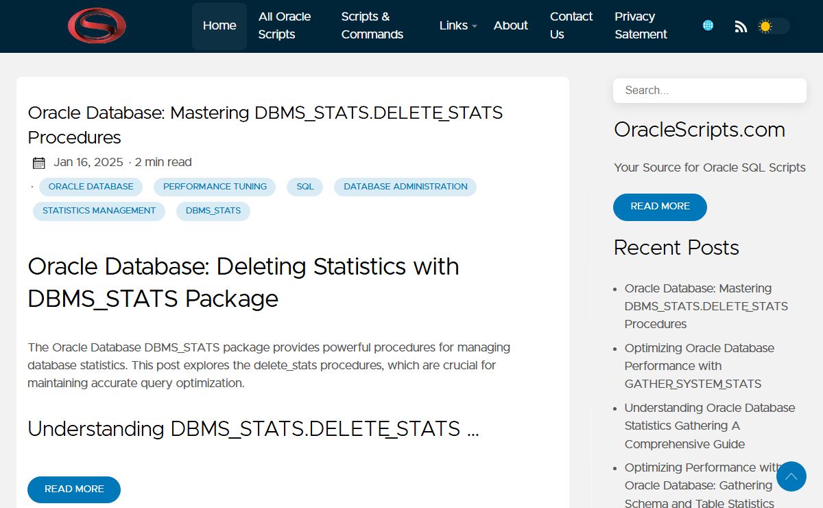 Oracle Scripts