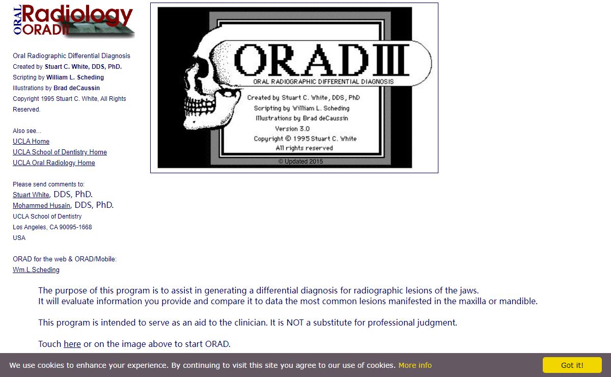 UCLA Oral Radiology, ORAD.ORG