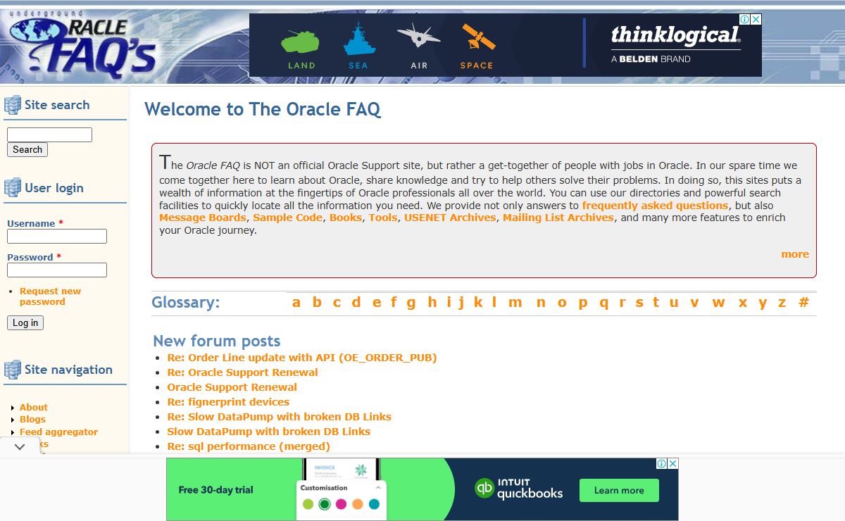 Welcome to The Oracle FAQ | Oracle FAQ