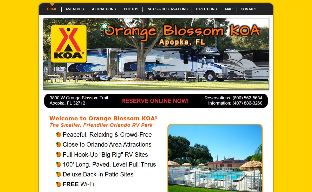 Orlando, FL Area RV Park Camping Near Disney, Universal and Sea World