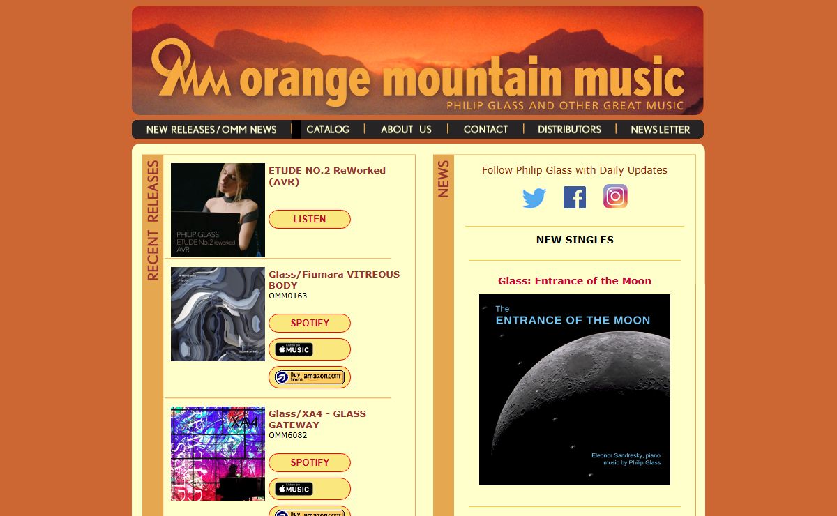 Orange Mountain Music - New Releases/OMM News