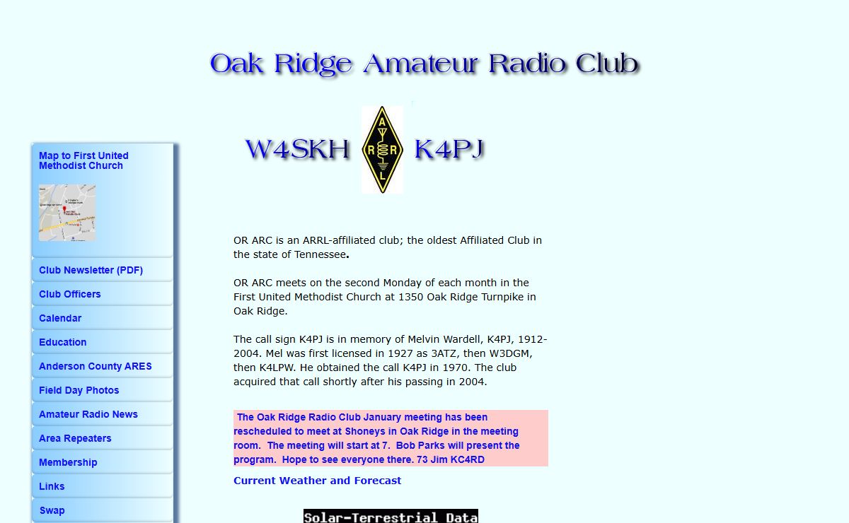 Oak Ridge Amateur Radio Club Homepage