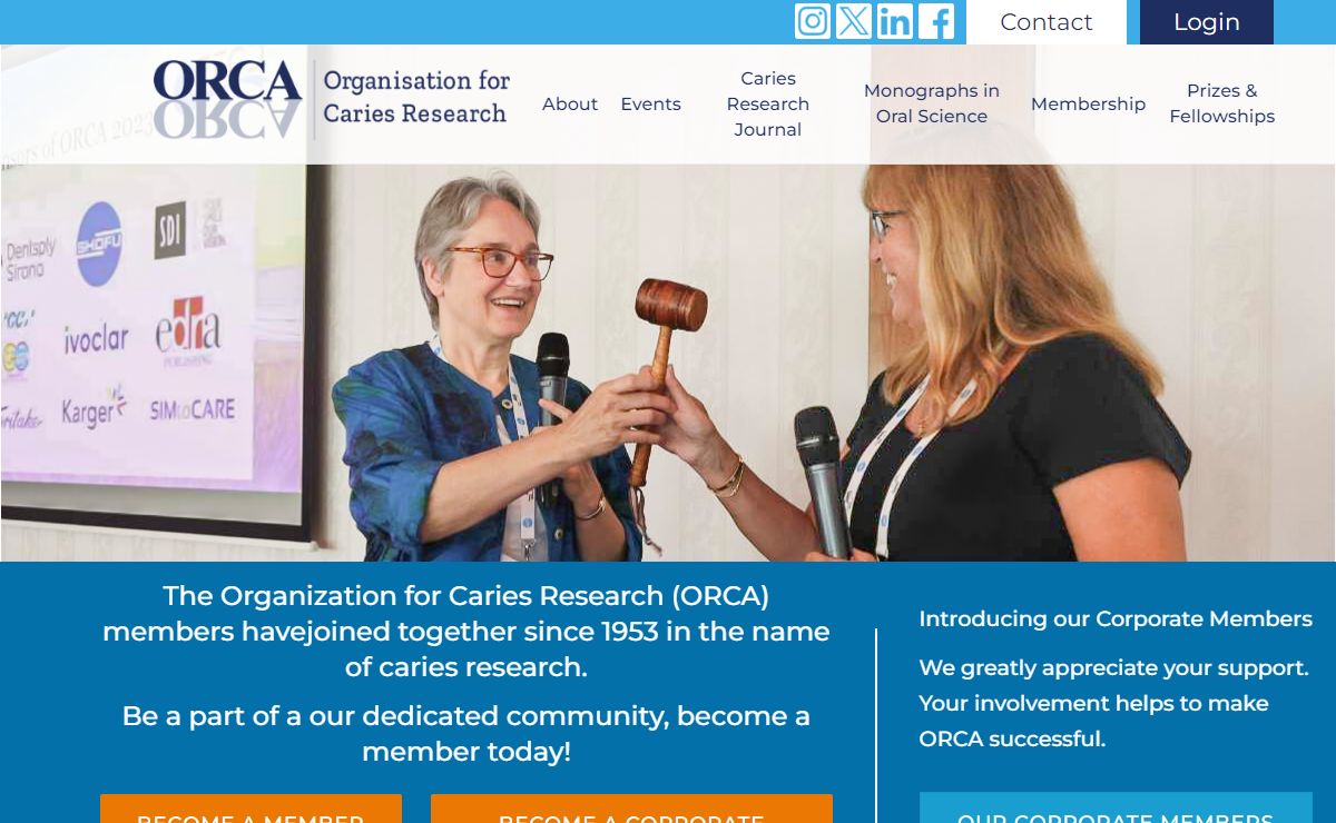 ORCA - Organization for Caries Research - Corporate Memberships - Students - Journals