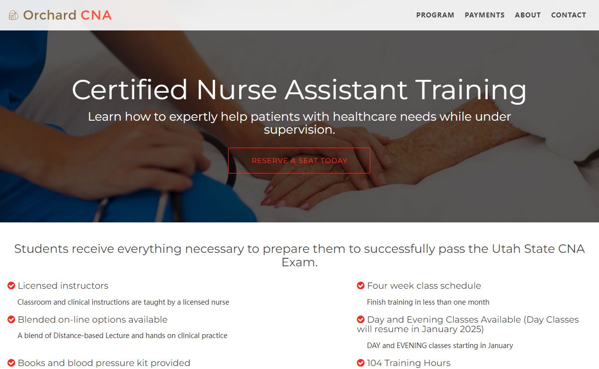 Orchard CNA: CNA Certification Utah