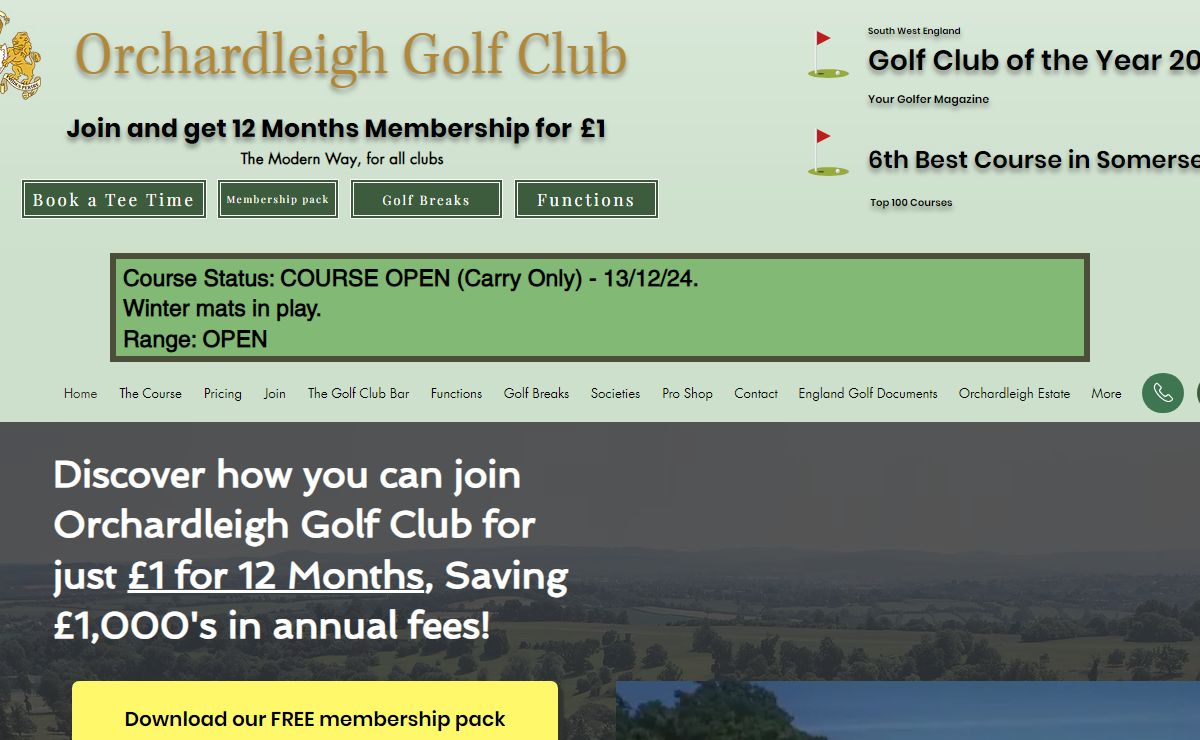 Home | Orchardleigh Golf Club | Somerset
