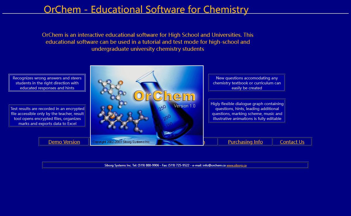 Educational Software for High School and University Chemistry