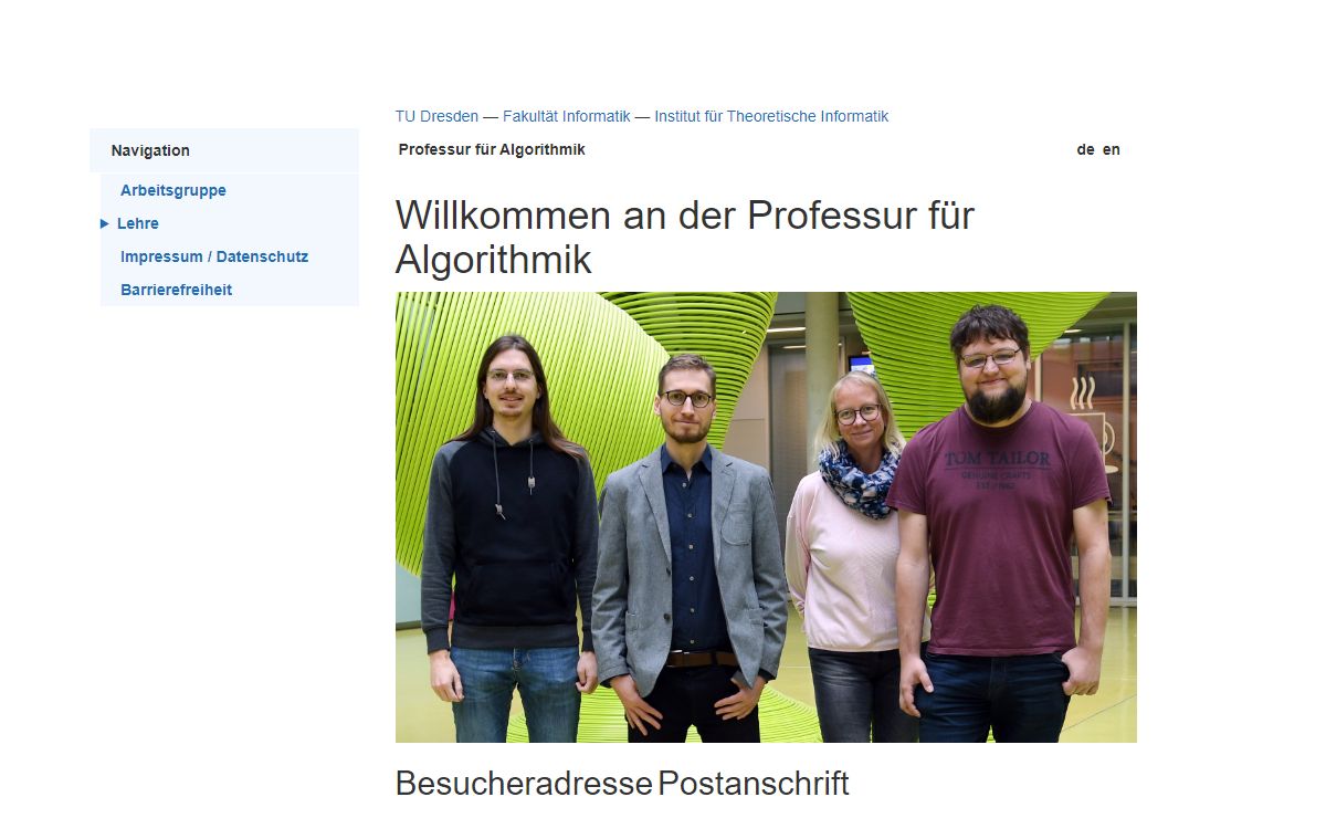 Willkommen an der Professur für Algorithmik