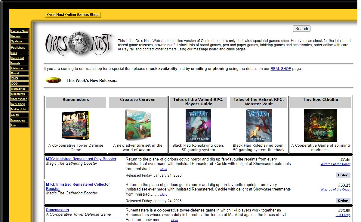 Orcs Nest Games Shop