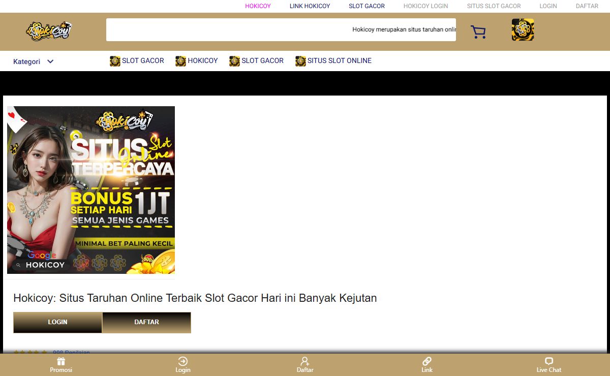 HOKICOY: Situs Taruhan Online Terbaik Slot Gacor Hari ini Banyak Kejutan