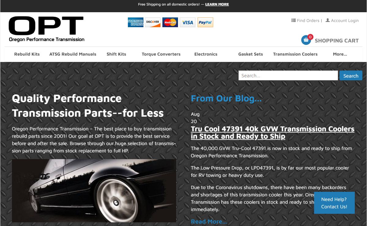 Oregon Performance Transmission - High Performance Tranmission Parts - Free Shipping