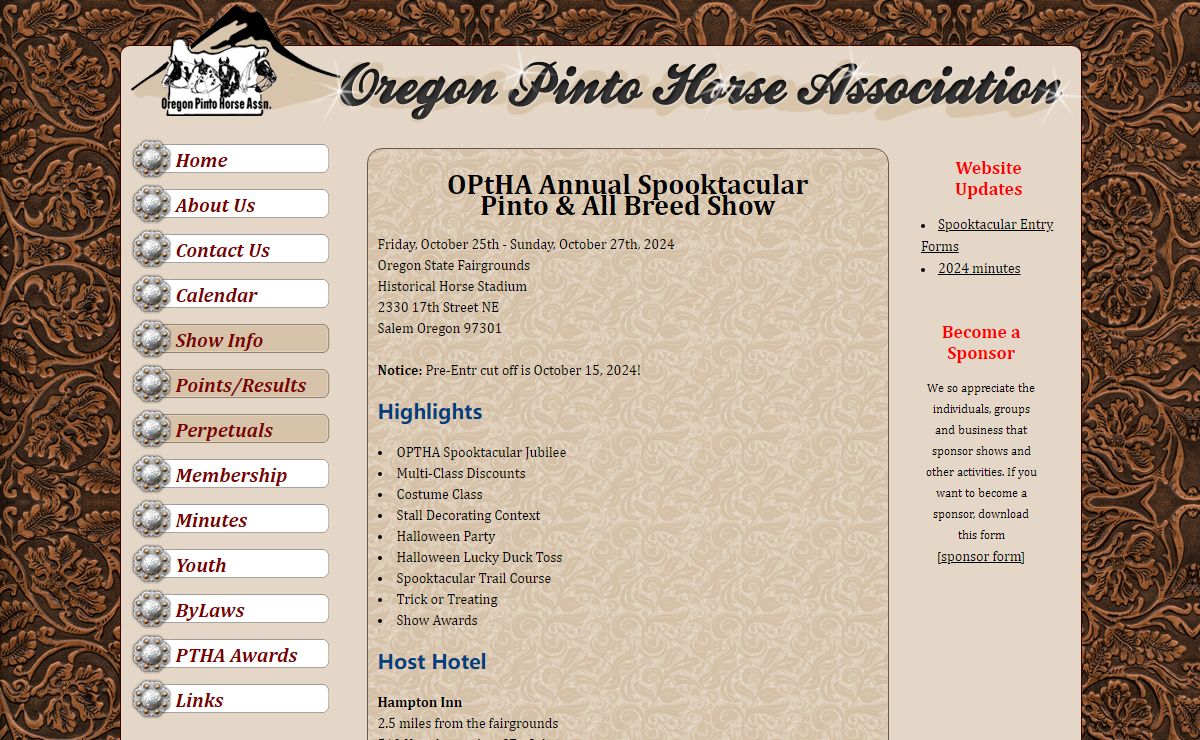 Oregon Pinto Horse Association Website