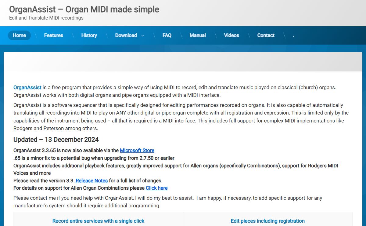 OrganAssist – Organ MIDI made simple – Edit and Translate MIDI recordings