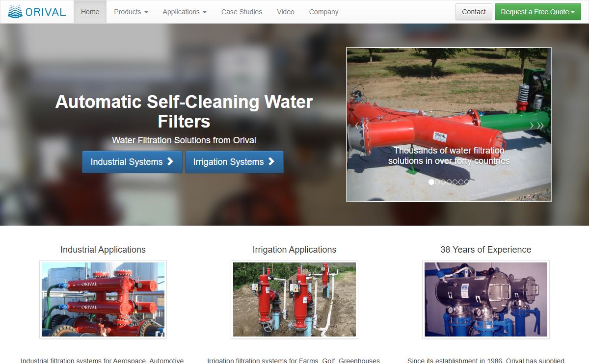 Self-Cleaning Water Filters and Automatic Water Filters - Orival