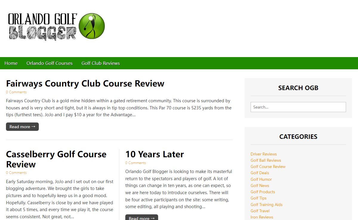 Golf Blog by The Orlando Golf Blogger