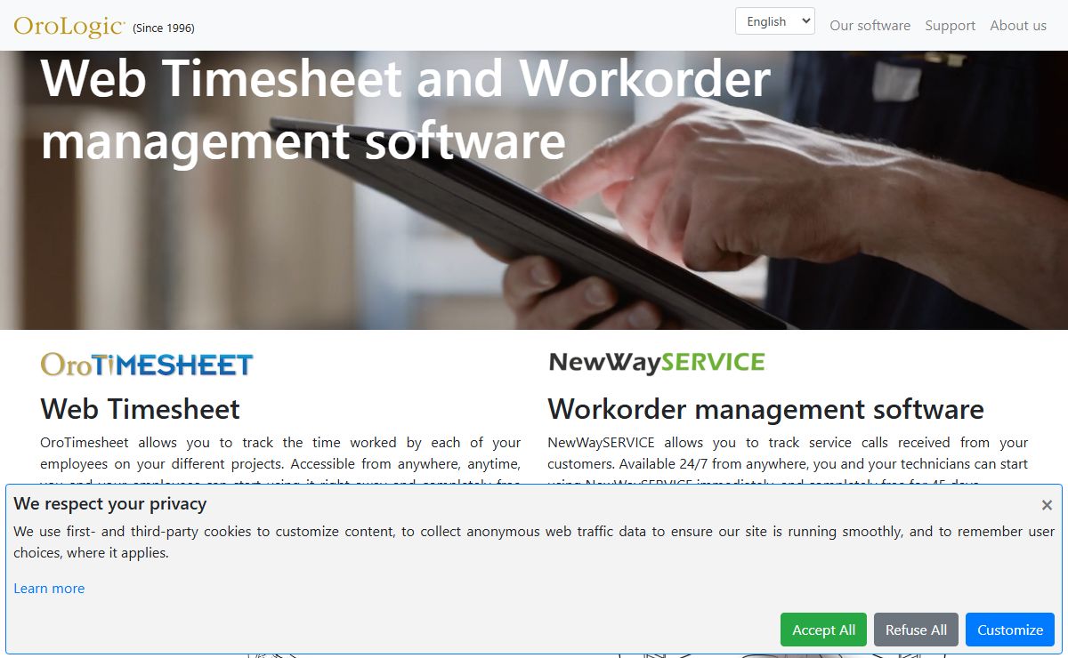 Web Timesheet and Workorder management software