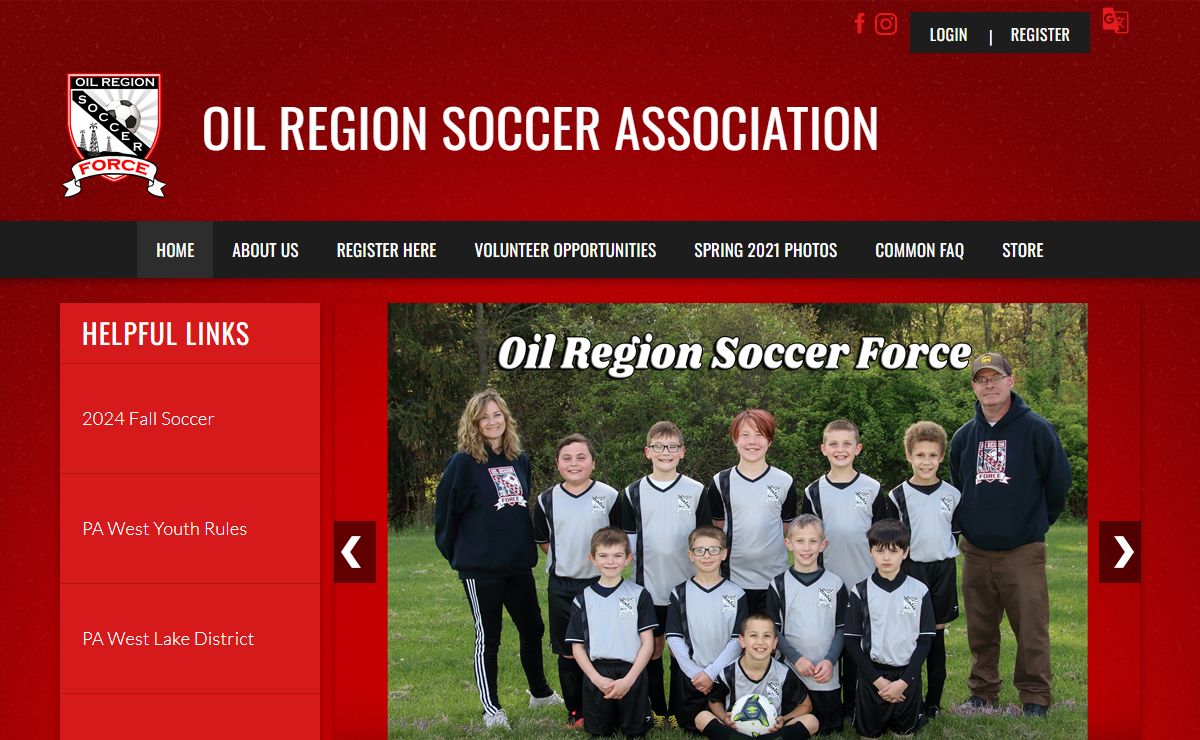 Oil Region Soccer Association > Home