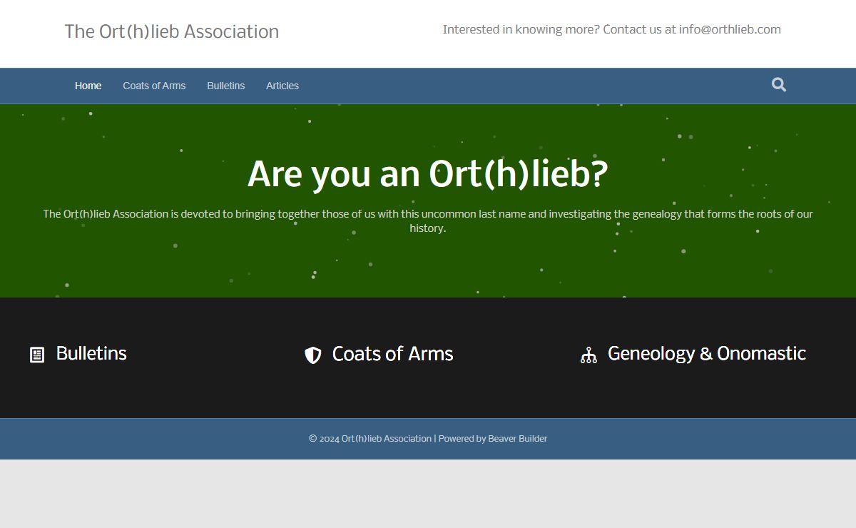 Ort(h)lieb Association – An uncommon name for the noble hearted