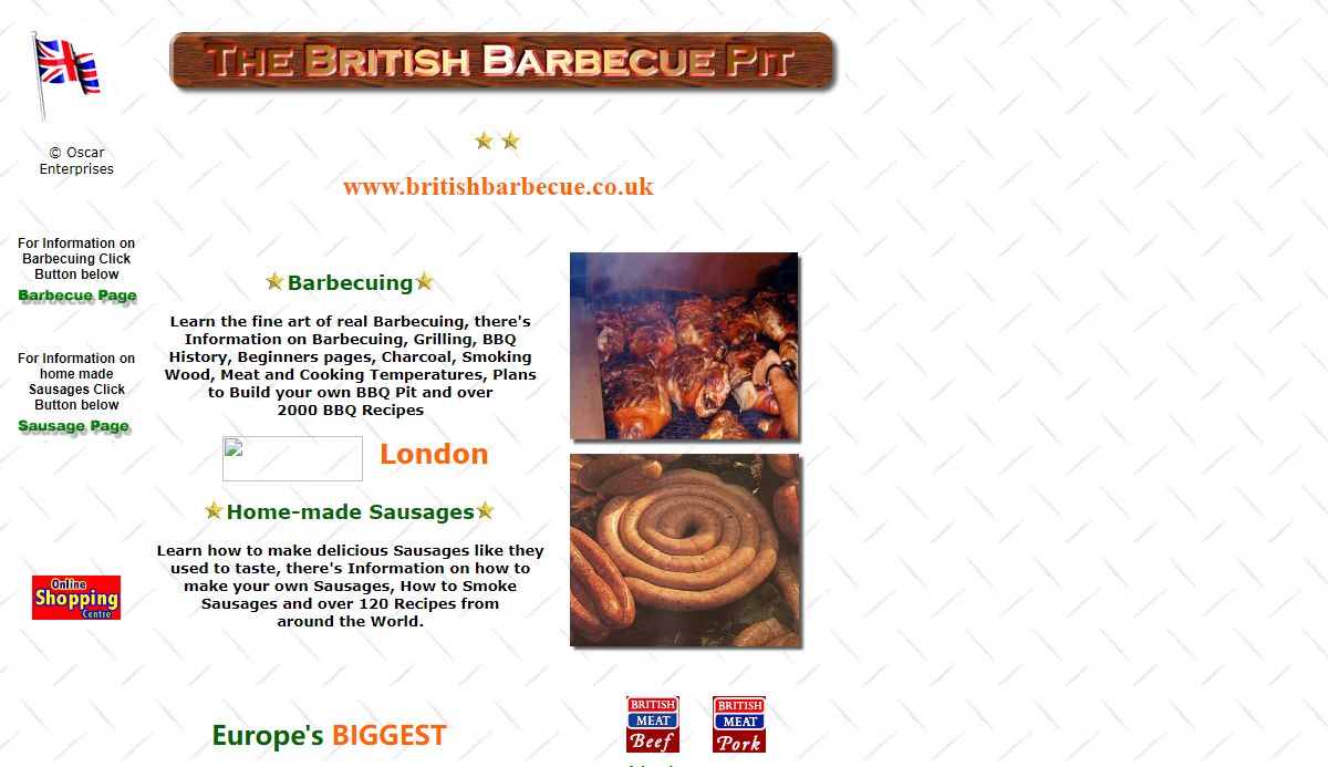 The British barbecue Pit for Barbecuing and Sausage Making