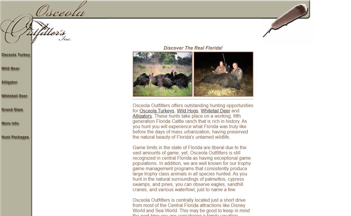 Osceola Outfitters, Osceola Turkey, Wild Boar, Alligator and Whitetail Deer Hunts!