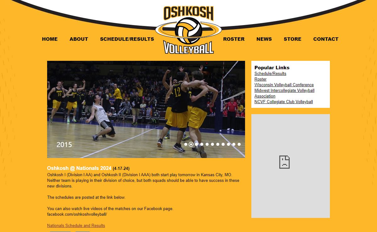 University of Wisconsin-Oshkosh Men's Volleyball - Winner of 10 National Championships