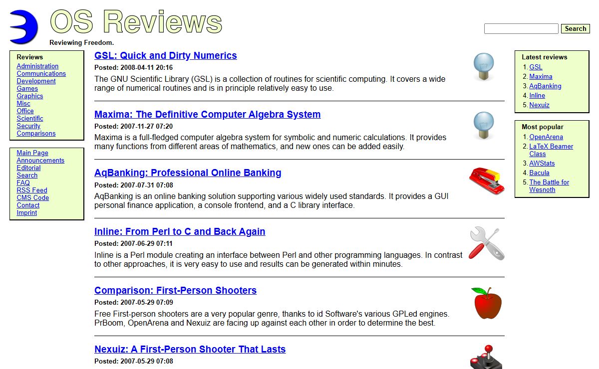 OS Reviews: Free and Open Source Software for GNU/Linux and more