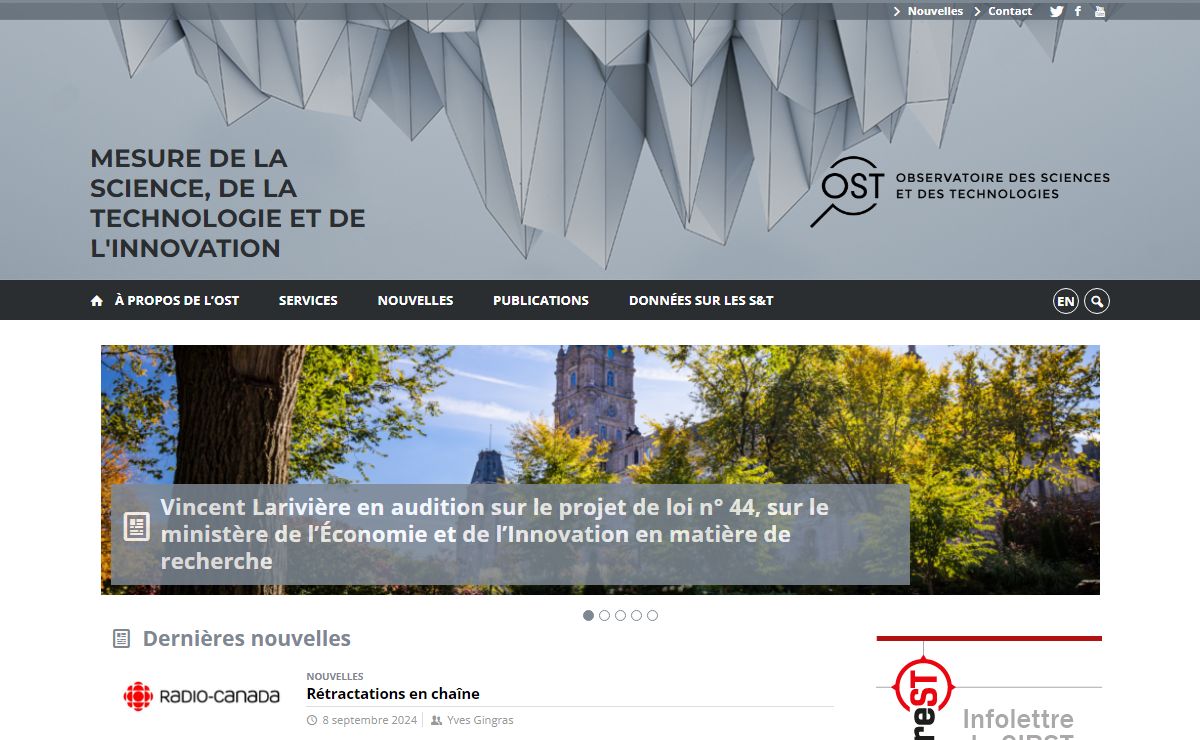 Observatoire des sciences et des technologies | Mesure de la science, de la technologie et de l'innovation