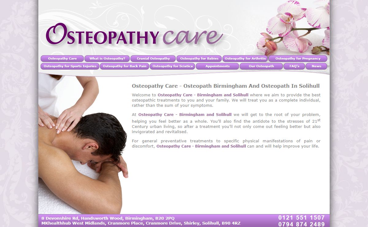 Osteopathy Care - Osteopath in Birmingham and Osteopath Solihull