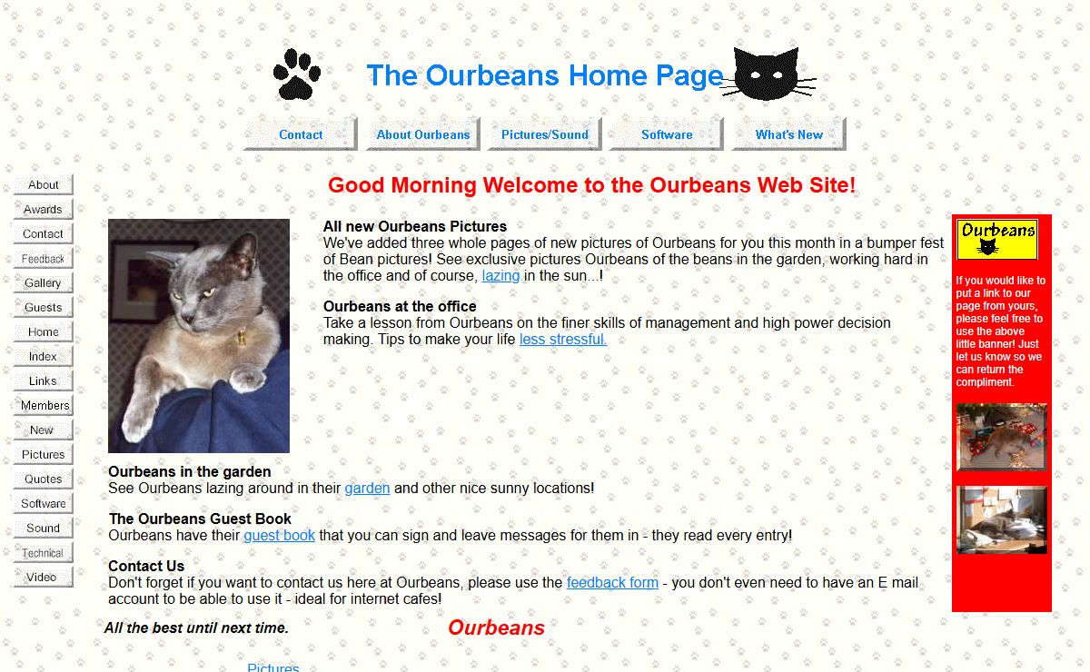 Ourbeans Home Page - Come and see what Ourbeans have been up to recently!