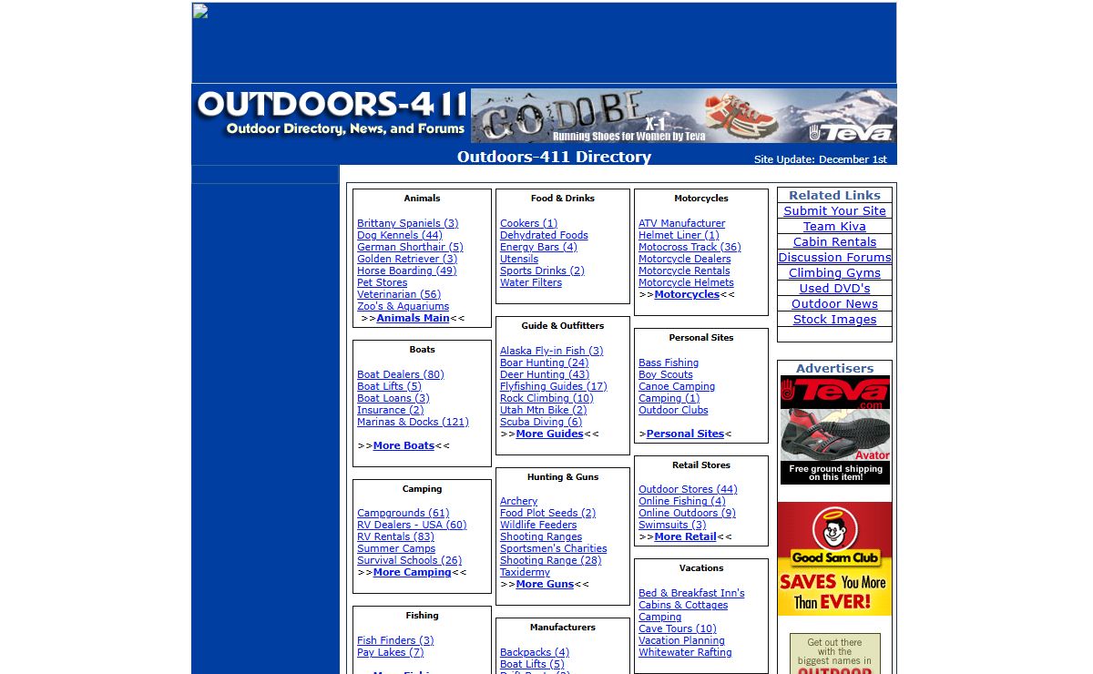 Outdoors-411 Outdoor Recreation Directory
