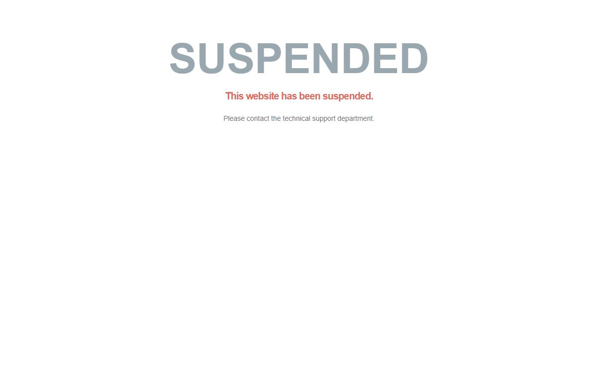 Website Suspended