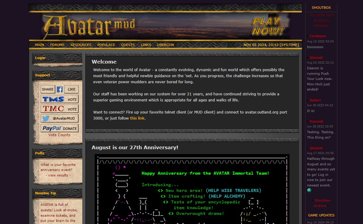 Avatar - Home Page