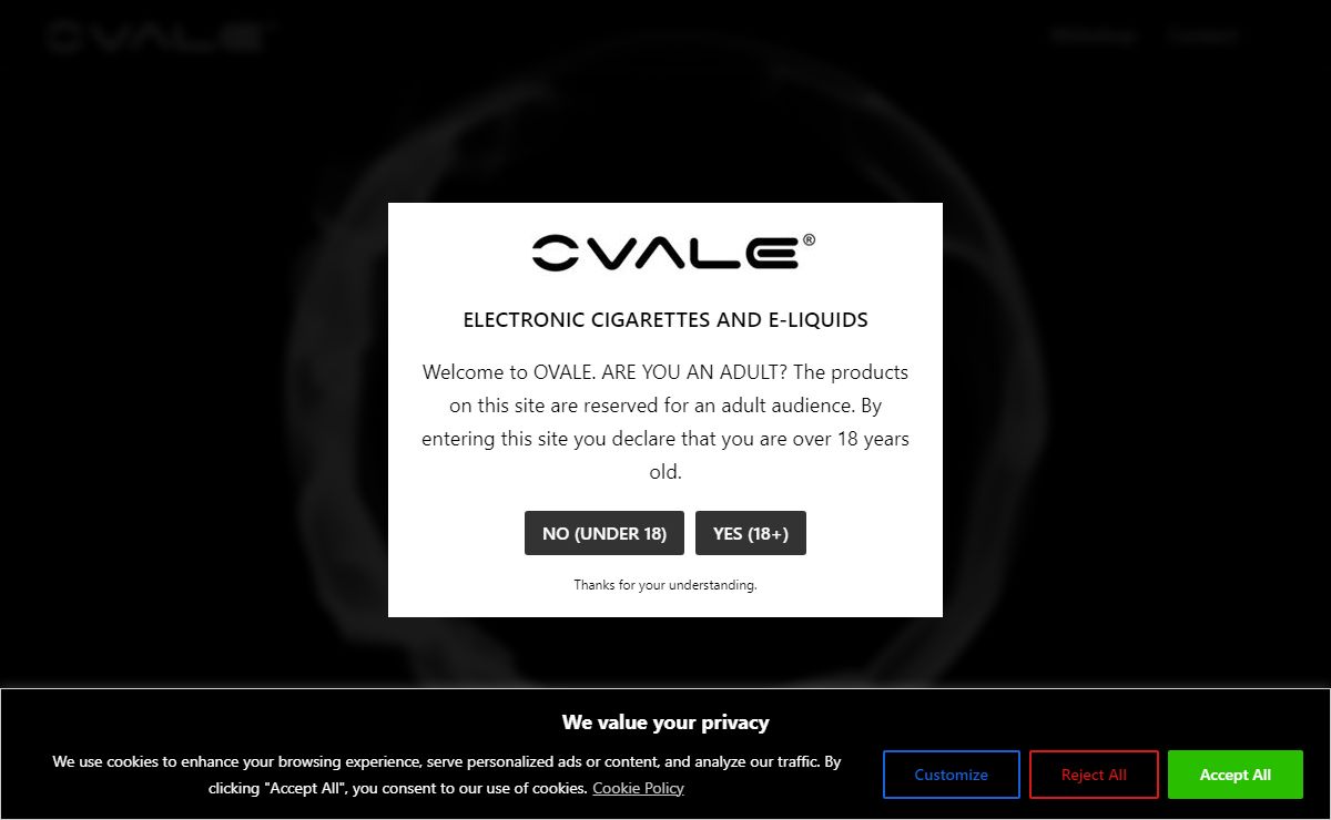 Age Verification - OVALE