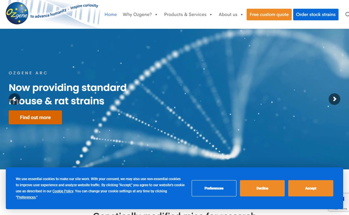 Ozgene | Genetically Modified Mice | Mouse models
