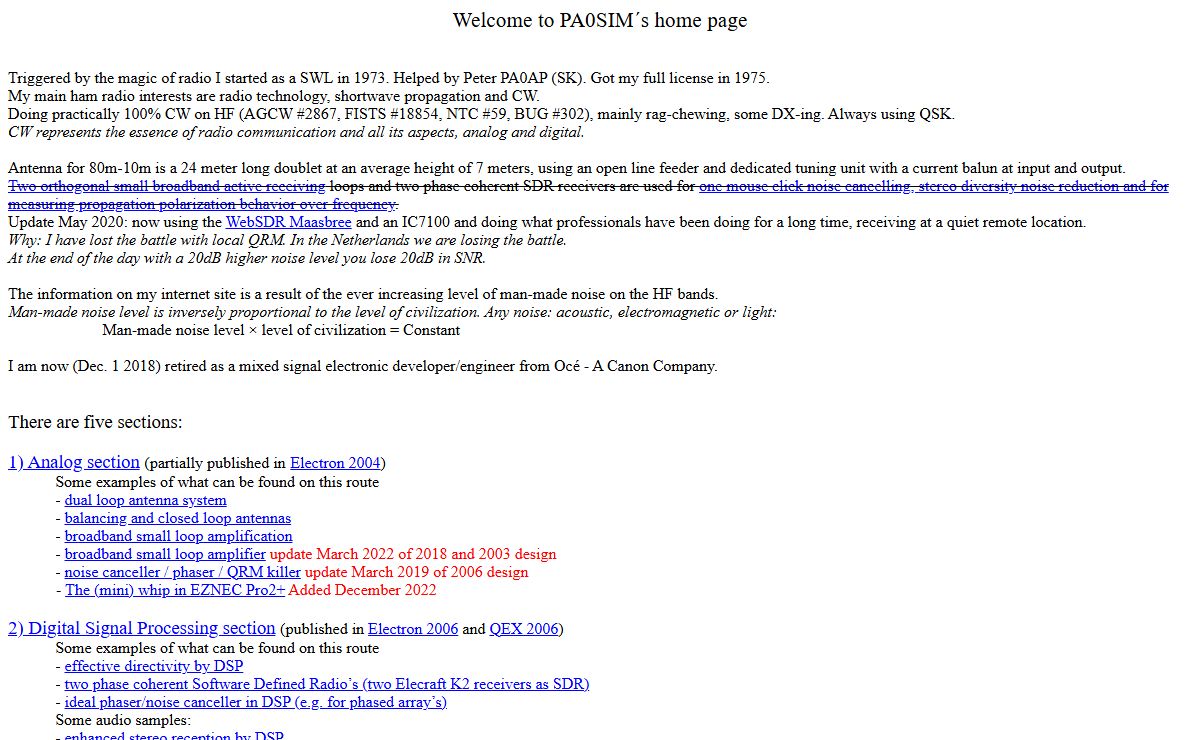 PA0SIM´s home page