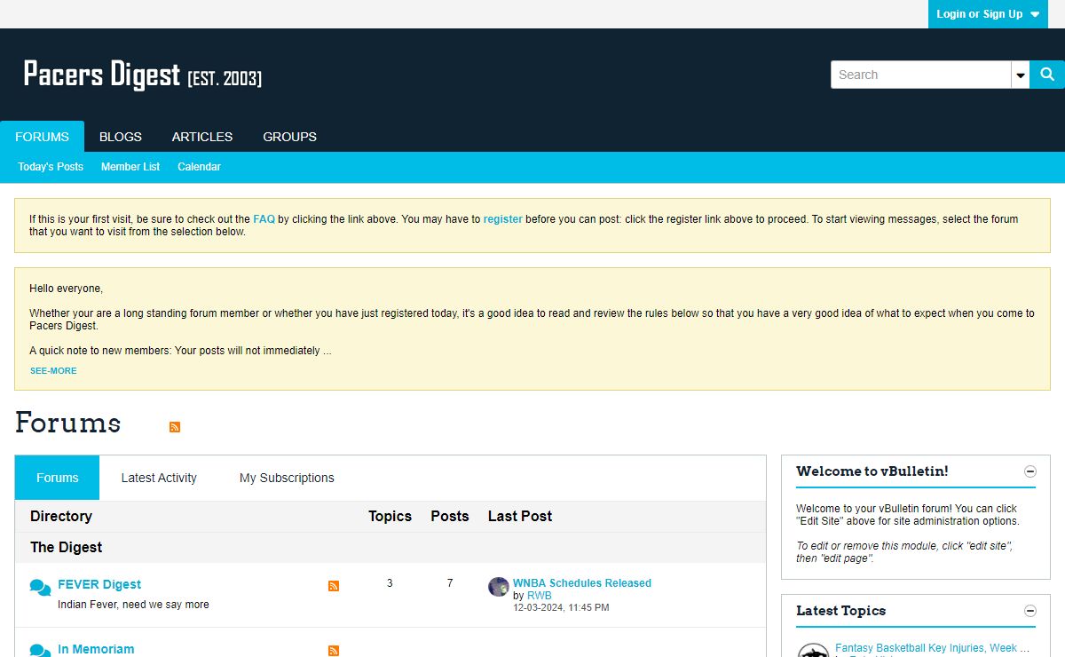 Forums - Pacers Digest
