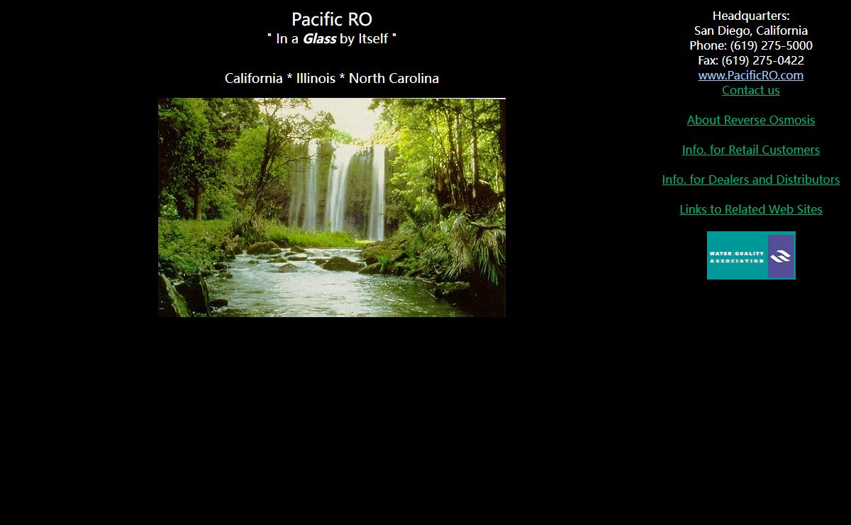 Pacific RO Products Reverse Osmosis and Water Filters and Membranes in Southern California
