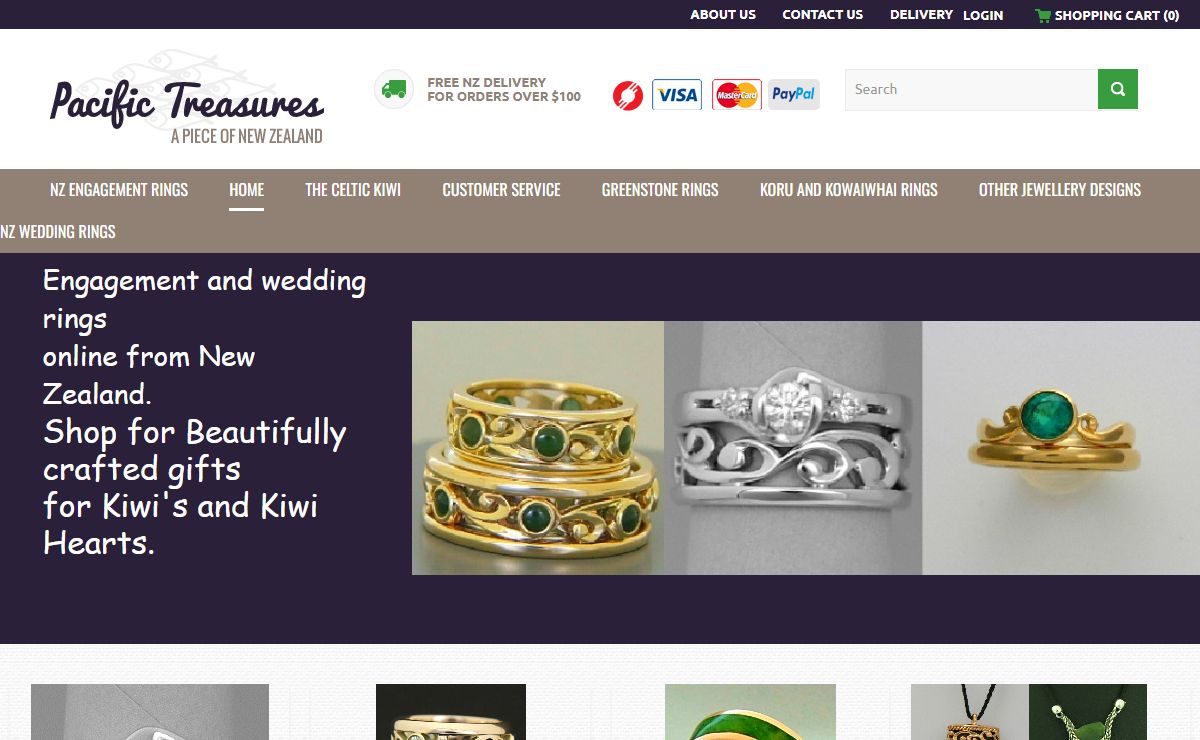New Zealand koru and greenstone wedding and engagement rings on line Gifts from New Zealand
