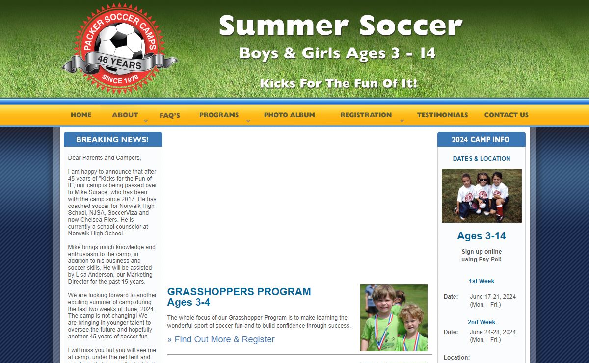 Packer Soccer Camps