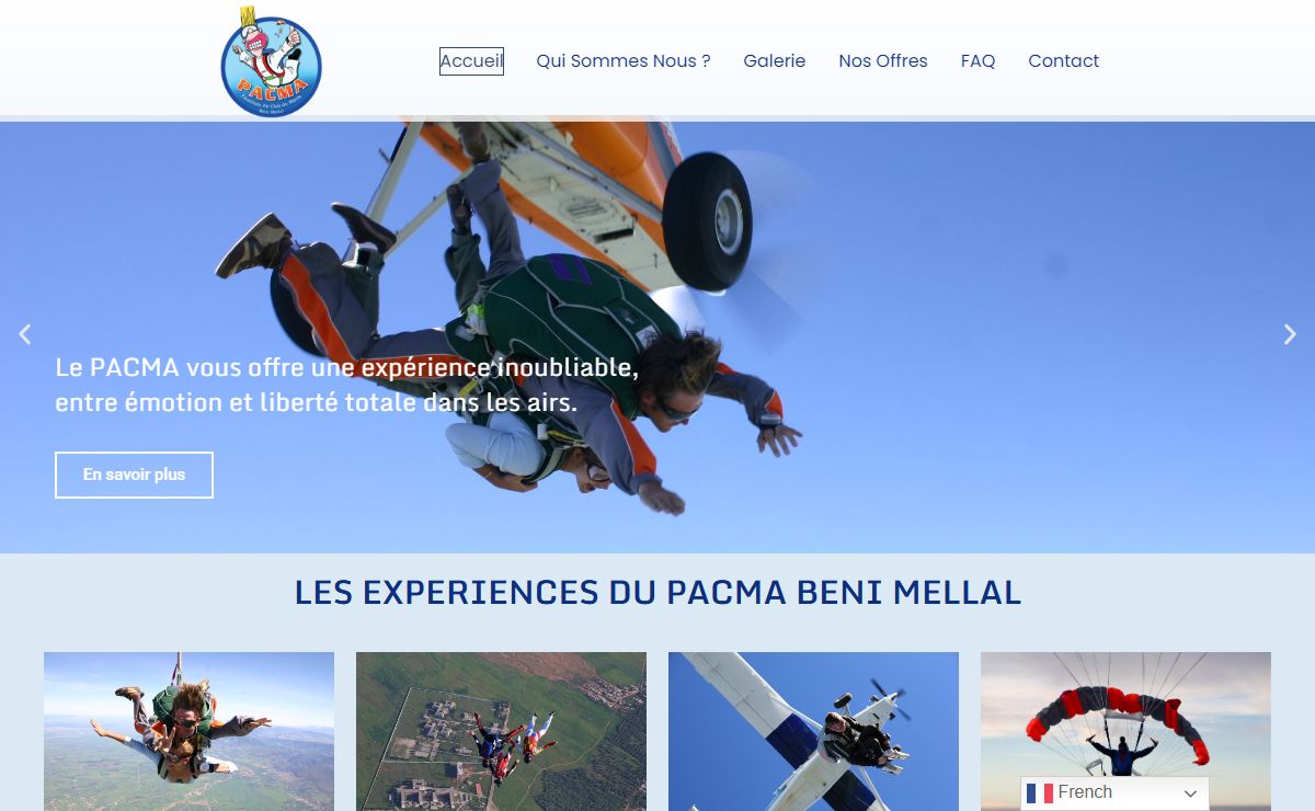Accueil - Pacma Maroc - Parachute air club Beni Mellal