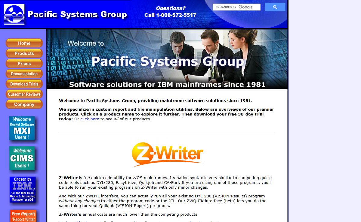 Pacific Systems Group -- Software Solutions for IBM Mainframes