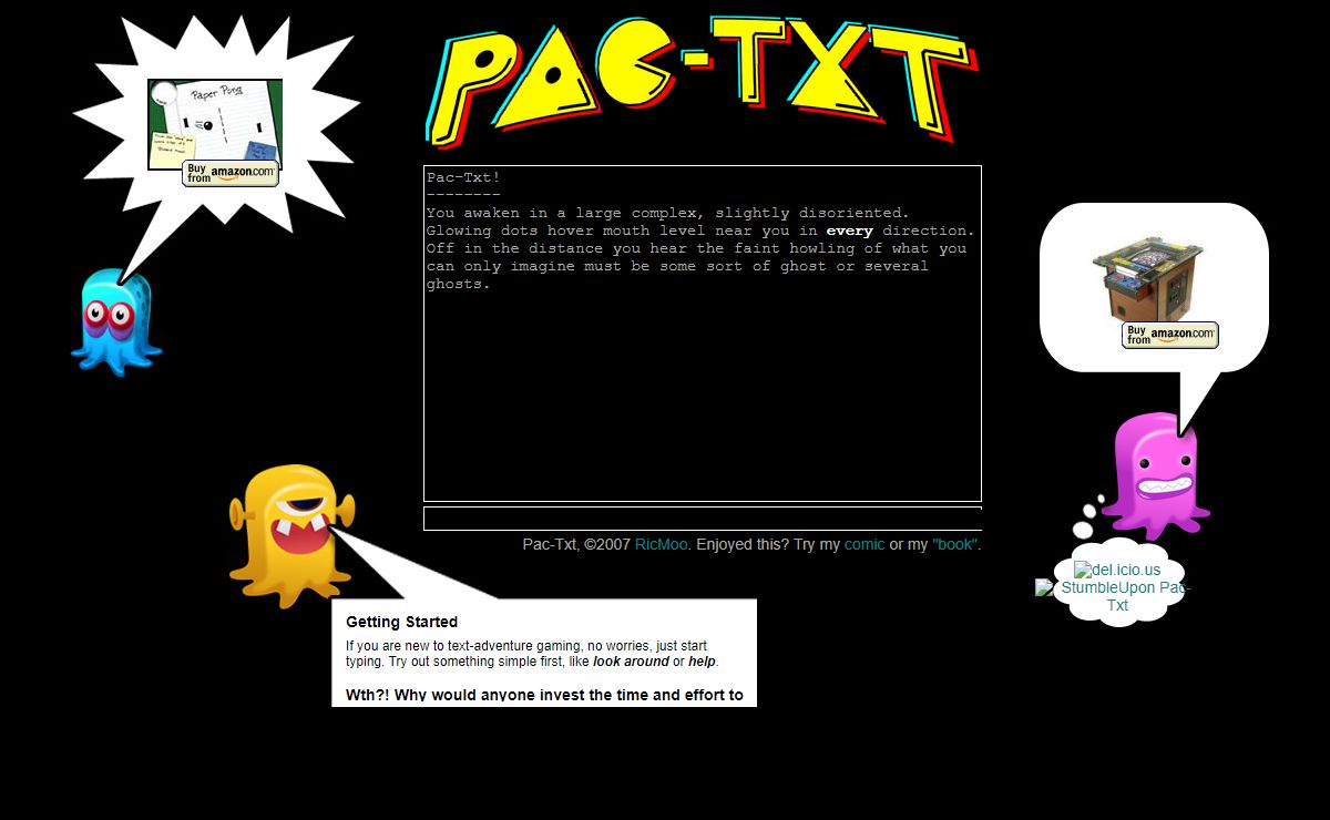 Pac-Txt: Pac-Man meets Zork