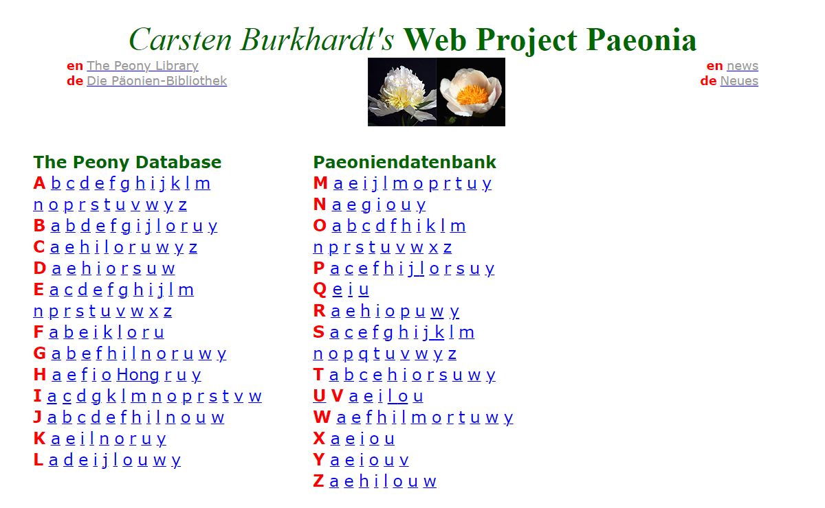 Carsten Burkhardt's Web Project Paeonia