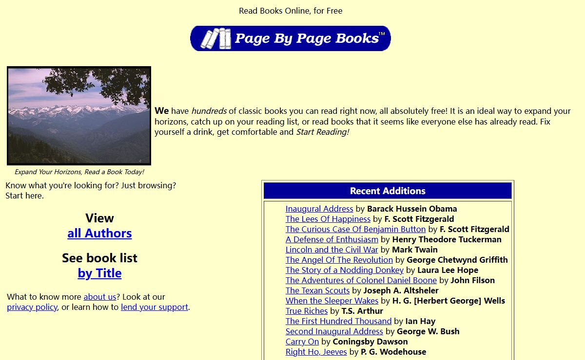 Page By Page Books. Read Classic Books Online, Free.