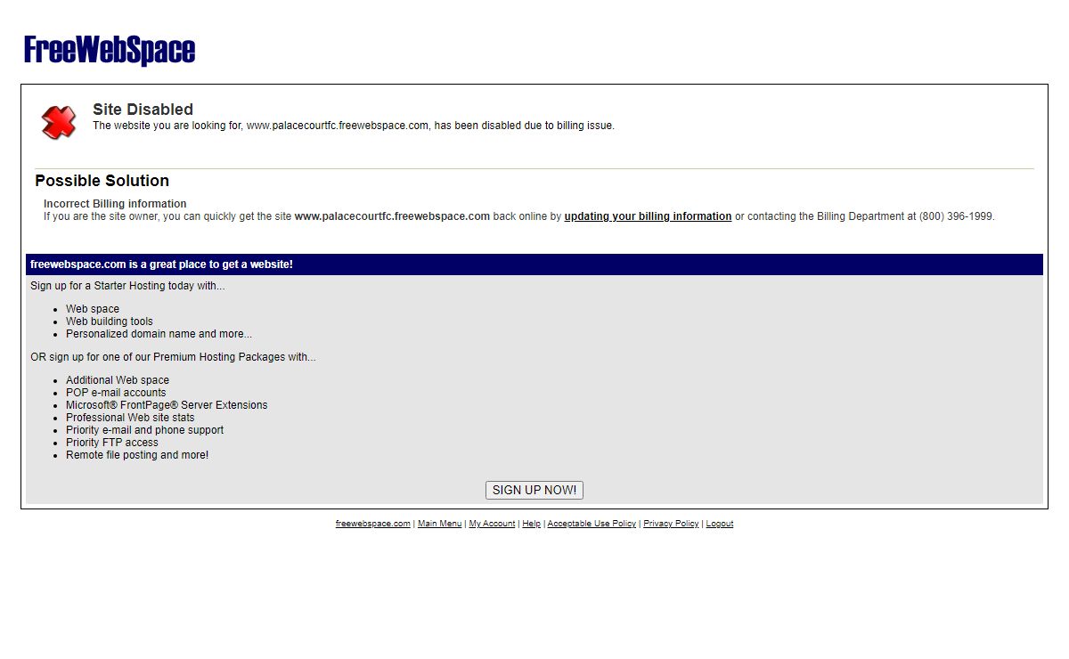Site Disabled - freewebspace.com