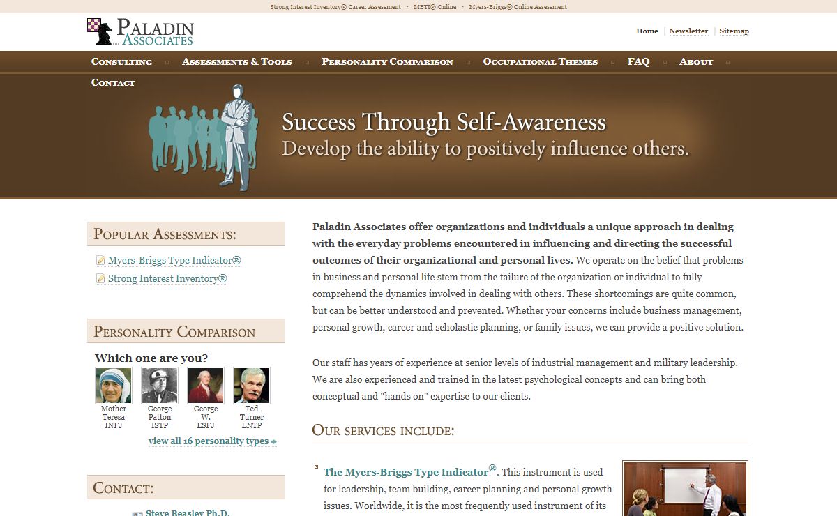 Paladin Associates - Myers-Briggs Type Indicator® and Career Test