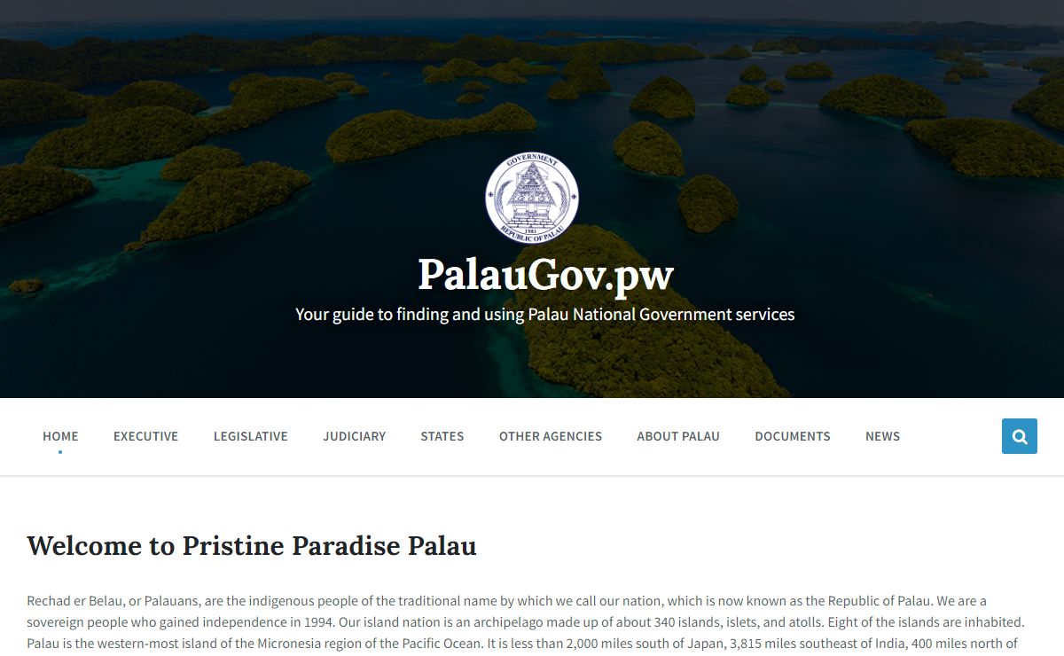 PalauGov.pw – Your guide to finding and using Palau National Government services