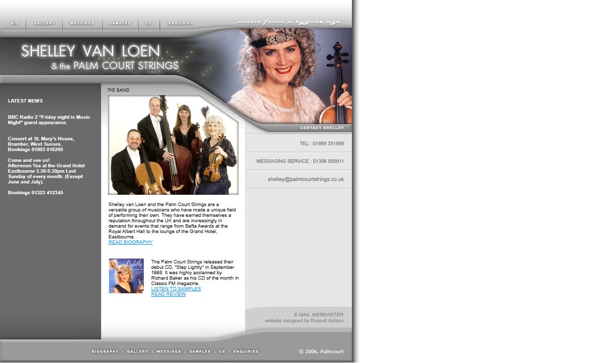 Shelley van Loen & the Palmcourt Strings. Music from the 1920's and 1930's era