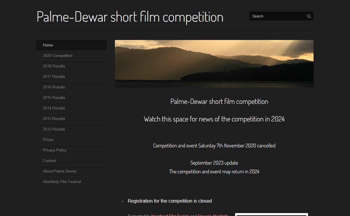 Palme-Dewar short film competition - Palme Dewar - Scotland's short film competition