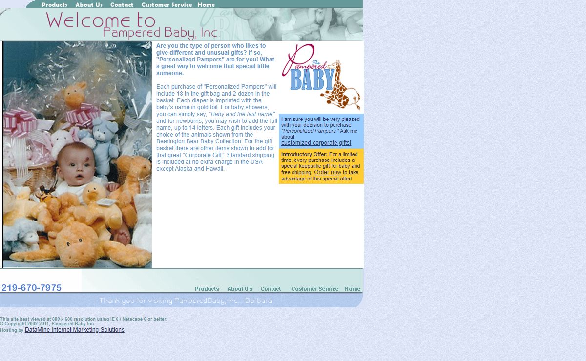 The Pampered Baby, Inc., located in Northwest Indiana a different and unusual gifts for any baby occasion, showers to newborn baby gifts, boys and girls alike.