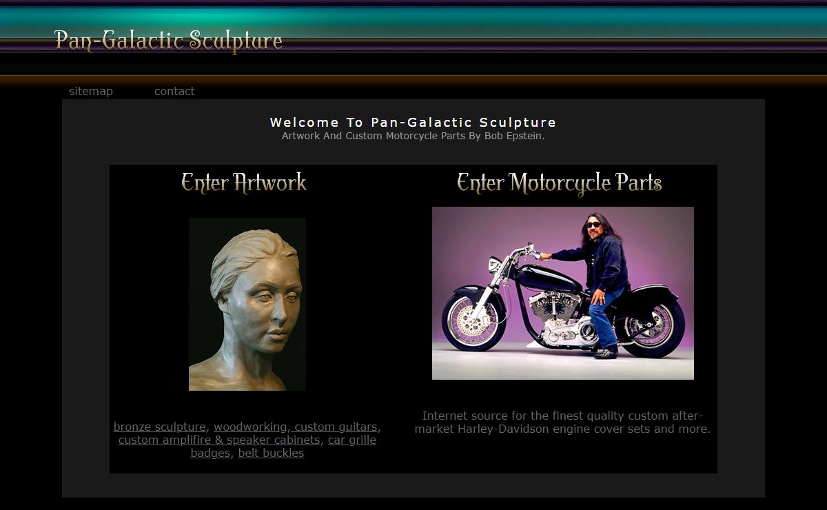 CUSTOM MOTORCYCLE PARTS, BRONZE SCULPTURE, CUSTOM AMPLIFIER CABINETS, CUSTOM SPEAKER CABINETS, HARLEY DAVIDSON DERBY COVERS, GRATEFUL DEAD BELT BUCKLES,